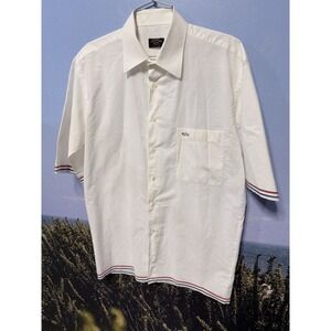 Paul & Shark Yachting White Short Sleeve Button Down Shirt Size 42